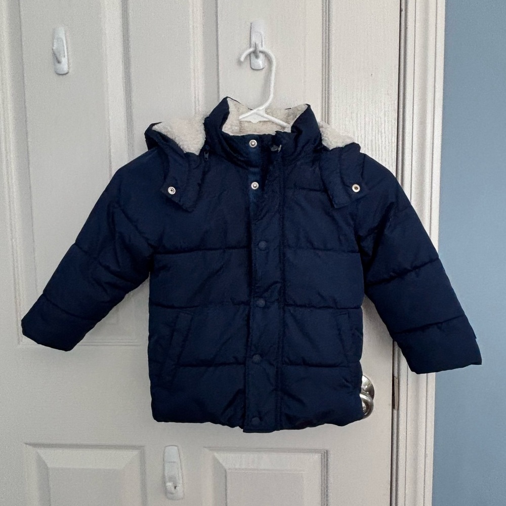 Baby Gap 3T Navy Blue Puffer Jacket with Hood